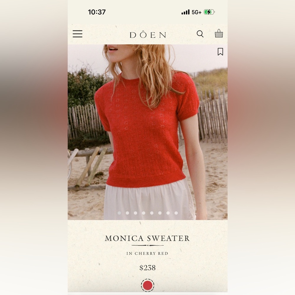 FLASH SALE!!! BRAND NEW DÔEN Monica Sweater in Cherry Red in XS!